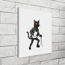 Холст квадратный Кот - Фредди Меркьюри, цвет: 3D-принт — фото 2