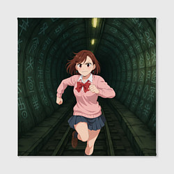 Холст квадратный Сиратори Айра бежит в туннеле, цвет: 3D-принт — фото 2