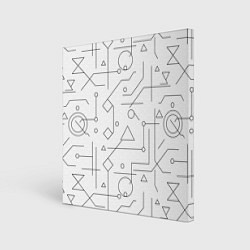 Холст квадратный Техно-Геометрия на белое, цвет: 3D-принт