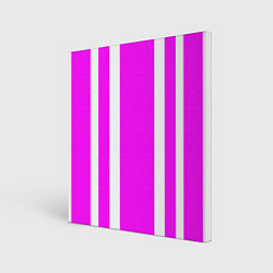 Холст квадратный Color white pink stripes, цвет: 3D-принт