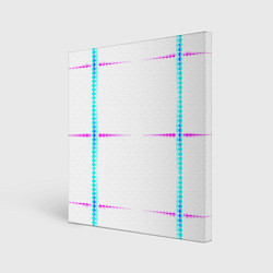 Холст квадратный Color white blue pink stripes, цвет: 3D-принт