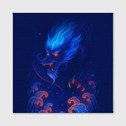 Холст квадратный Неоновый космический дракон - нейроарт, цвет: 3D-принт — фото 2