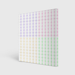 Холст квадратный Color white multicolored stripes, цвет: 3D-принт