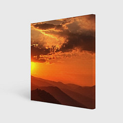 Холст квадратный Закат на перевале актопрак, цвет: 3D-принт