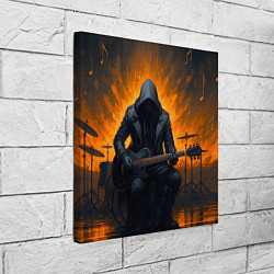 Холст квадратный Гитарист играющий в пламени, цвет: 3D-принт — фото 2