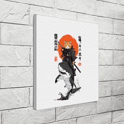 Холст квадратный Кот на акуле, цвет: 3D-принт — фото 2