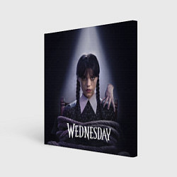 Холст квадратный Связаная Уэнсдэй с вещью Wednesday, цвет: 3D-принт