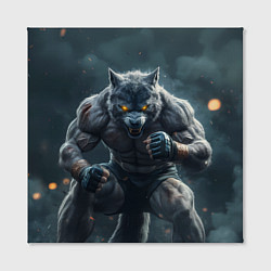 Холст квадратный Волк боец, цвет: 3D-принт — фото 2
