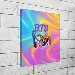 Холст квадратный BTS радужные разводы, цвет: 3D-принт — фото 2