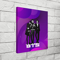 Холст квадратный BTS фиолетовый фон, цвет: 3D-принт — фото 2