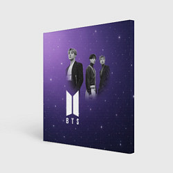 Холст квадратный BTS фон со звездами, цвет: 3D-принт