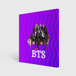 Холст квадратный BTS состав группы на диване, цвет: 3D-принт
