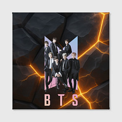 Холст квадратный BTS черный фон из камней, цвет: 3D-принт — фото 2
