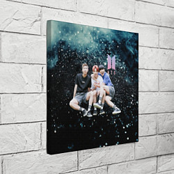 Холст квадратный BTS черный блестящий фон, цвет: 3D-принт — фото 2