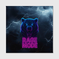 Холст квадратный Rage mode злой медведь, цвет: 3D-принт — фото 2