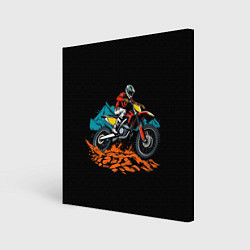 Холст квадратный Motocross and mountains, цвет: 3D-принт