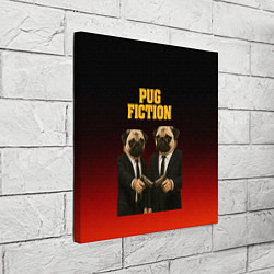 Холст квадратный Пародия - Криминальное чтиво с мопсами, цвет: 3D-принт — фото 2