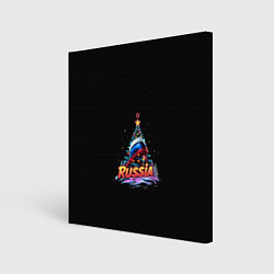 Холст квадратный Ёлка компания, цвет: 3D-принт