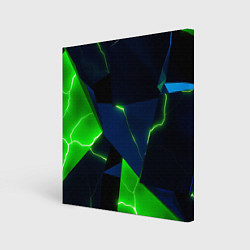 Холст квадратный Neon tile green, цвет: 3D-принт