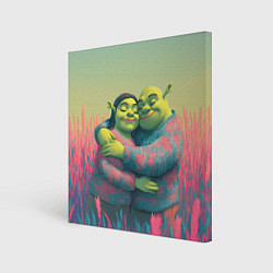 Картина квадратная Принцесса Фиона и Шрек обнимаются