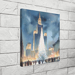 Холст квадратный Новый год в Москве, цвет: 3D-принт — фото 2