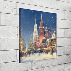 Холст квадратный Новый год - Москва, цвет: 3D-принт — фото 2