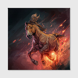 Холст квадратный Огненная лошадь, цвет: 3D-принт — фото 2