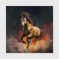 Холст квадратный Лошадь нарисованная красками, цвет: 3D-принт — фото 2