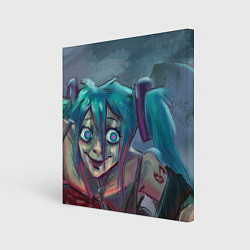 Холст квадратный Halloween Miku zombie, цвет: 3D-принт