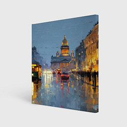 Холст квадратный Зимний Питер, цвет: 3D-принт