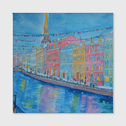 Холст квадратный Новогодний рисованный Санкт-Петербург, цвет: 3D-принт — фото 2