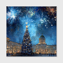 Холст квадратный Новый год Санкт-Петербург, цвет: 3D-принт — фото 2