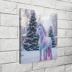 Холст квадратный Геометрическая новогодняя лошадка, цвет: 3D-принт — фото 2