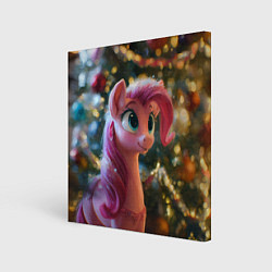 Холст квадратный Милая лошадка с розовой гривой, цвет: 3D-принт