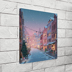 Холст квадратный Новогодняя улица, цвет: 3D-принт — фото 2