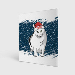 Холст квадратный Кот Бендер - 2026, цвет: 3D-принт