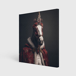 Картина квадратная Лошадь в новогоднем костюме