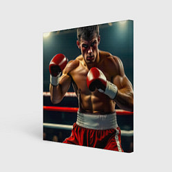 Холст квадратный Боксёр в ринге, цвет: 3D-принт