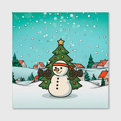 Холст квадратный Снеговик - Новогодний Зож, цвет: 3D-принт — фото 2