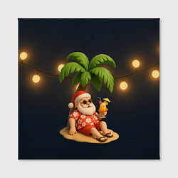 Холст квадратный Санта чиллит под пальмой, цвет: 3D-принт — фото 2
