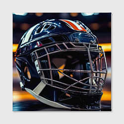 Холст квадратный Хоккеный шлем в свете арены, цвет: 3D-принт — фото 2