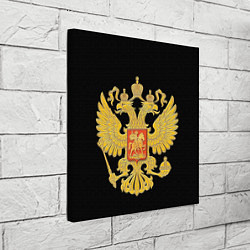 Холст квадратный Герб России: золото, цвет: 3D-принт — фото 2