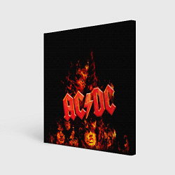 Холст квадратный AC/DC Flame, цвет: 3D-принт