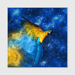 Холст квадратный Космический попугай, цвет: 3D-принт — фото 2