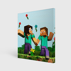 Холст квадратный Minecraft Stories, цвет: 3D-принт