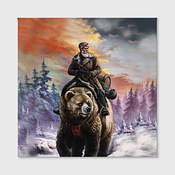 Холст квадратный Красноармеец на медведе, цвет: 3D-принт — фото 2