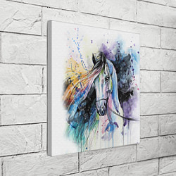 Холст квадратный Акварельная лошадь, цвет: 3D-принт — фото 2