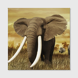 Холст квадратный Могучий слон, цвет: 3D-принт — фото 2