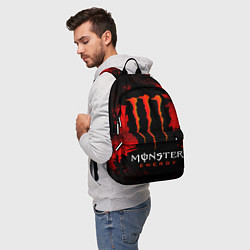 Рюкзак Red grunge monster energy, цвет: 3D-принт — фото 2