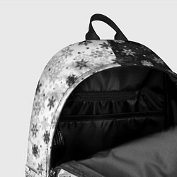 Рюкзак Чёрно-Белые Снежинки, цвет: 3D-принт — фото 2